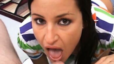 Hot mom sucking her stepsons cock