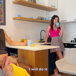 Stupid Wife Has Her Husband Sucks Cock Under The Table With Katty West