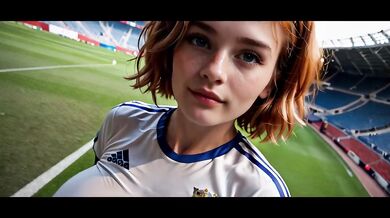 AI Redhead Football Cheerleader Gangbanged In Locker Room