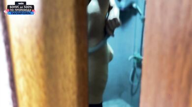 Stepbrother spying on my naked body, caught him red-handed! Emptied his ball sac