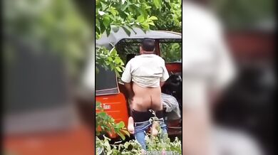 Mexican girl gets Creampie in golf cart