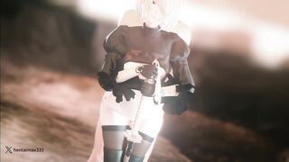 2B Standing 2 Angles  -hentai anime