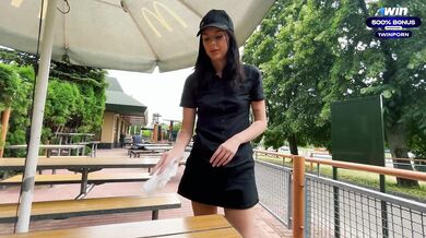 Eva Soda’s extraordinary public hump in a muddy toilet with aMcDonald’s worker.