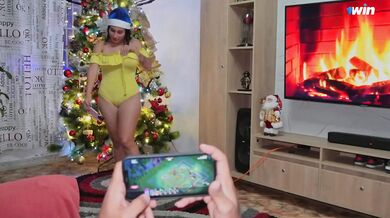 MERRY CHRISTMAS! Horny lady rails her associate’s cock