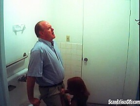 Cum guzzling cock sucking office slut gets on her knees