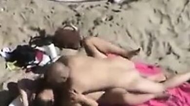 Horny Couple Watched Fucking At The Beach