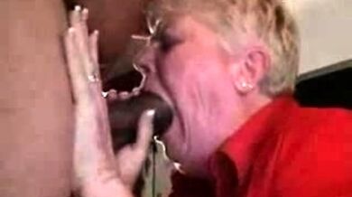 Hot and slutty granny fucks young big cock