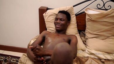 Skinny african jock solo jerking off