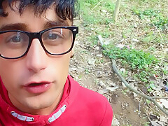 Latino With Glasses Sucks Cock Outdoor And Swallows Cum Pov
