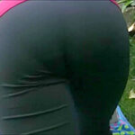 Inara Byrne does some yoga workouts and strips outdoors