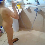 Hot asian teacher big tit shower voyeur