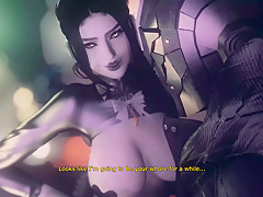 3d cartoon French fantasy – Man wields bold prowess to satisfy lusty woman in fiery