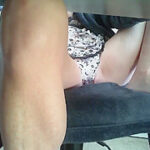 Spying on mature mom under desk voyeur