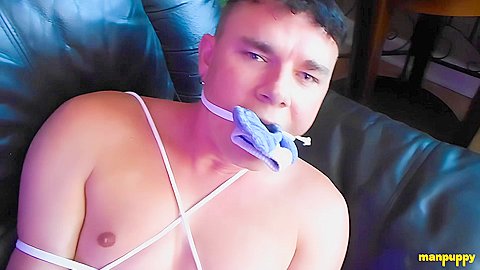 ManPuppy: Leo Blue Struggles In Rope As Richard Lennox Teases Him Mercilessly