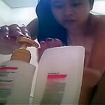 Hairy pussy asian naked in a shower