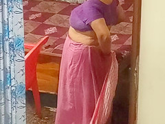Aunty caught red handed on camera while changing dress.